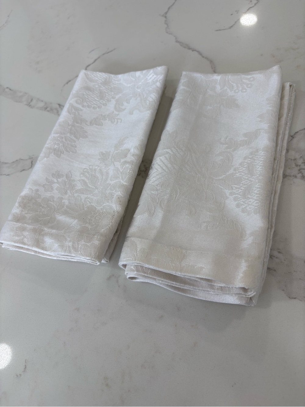 Waterford White Damask Napkins - Set of 2
